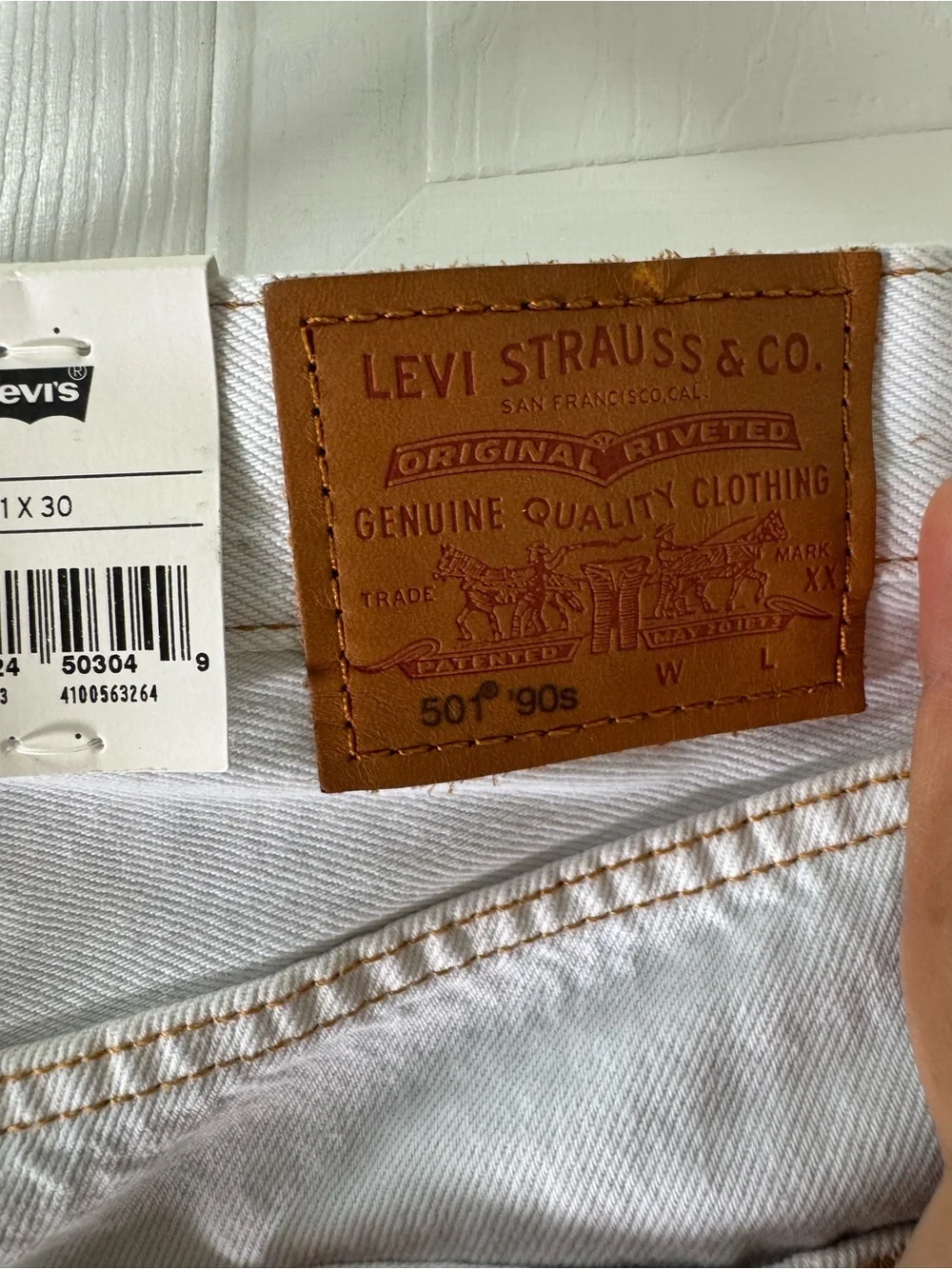 Levi's White Men's Straight Jeans - 501 Fit